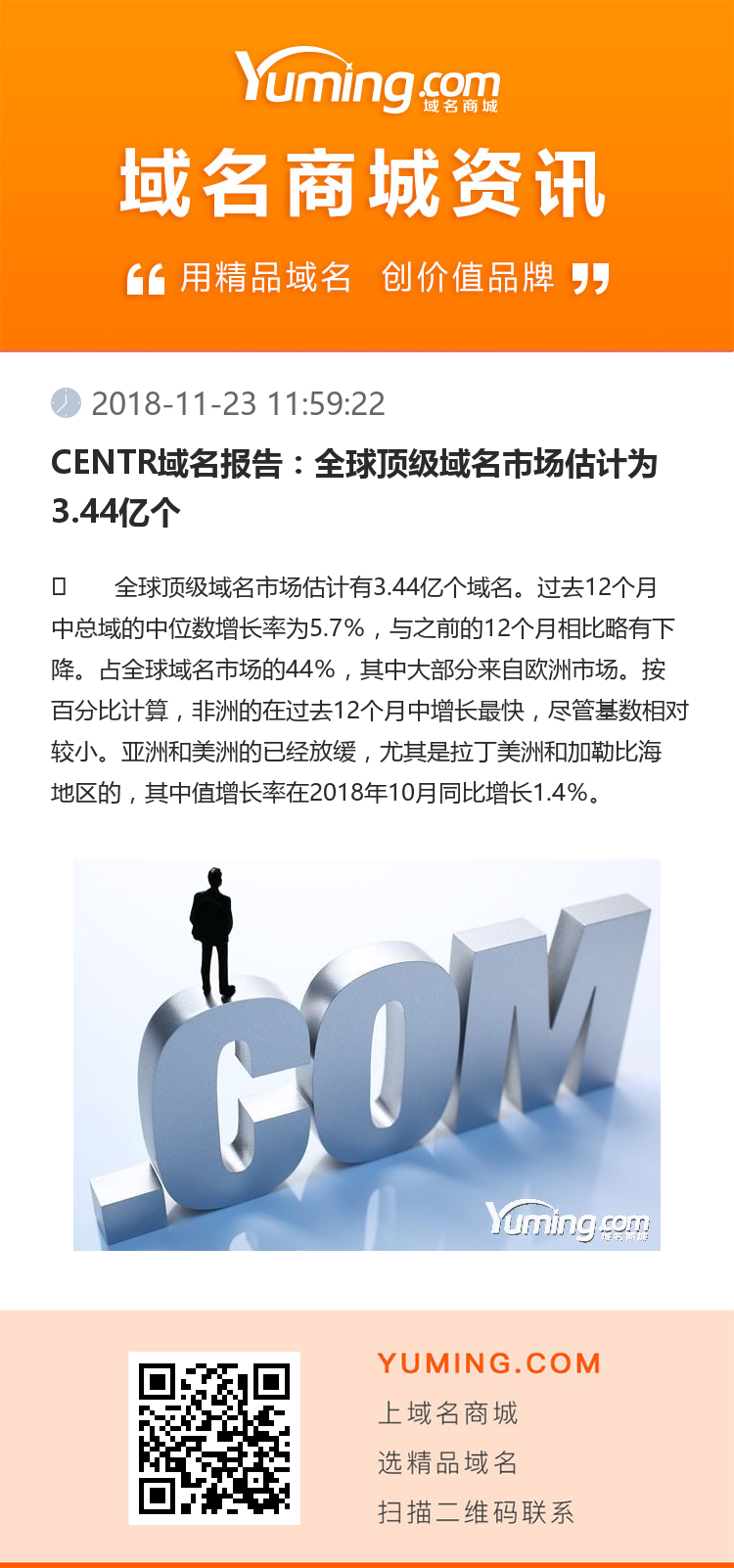 CENTR域名報告：全球頂級域名市場估計為3.44億個