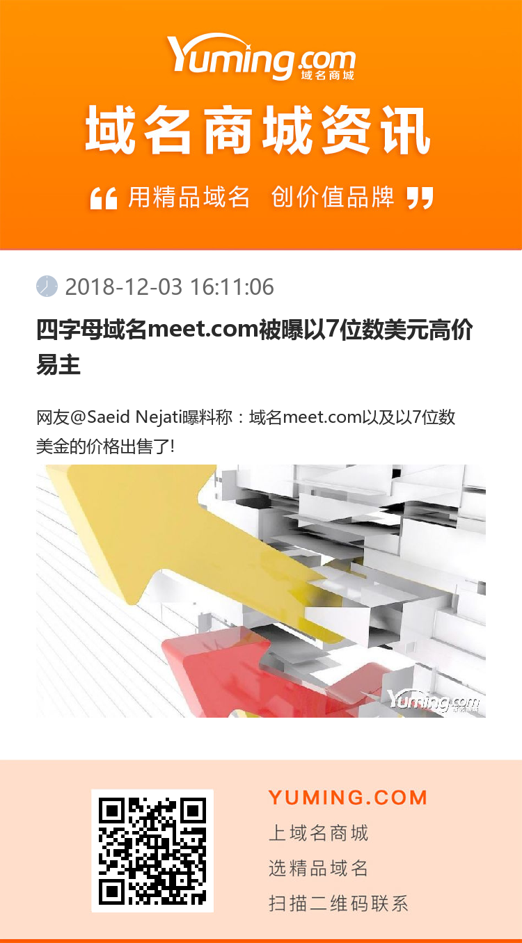 四字母域名meet.com被曝以7位數美元高價易主