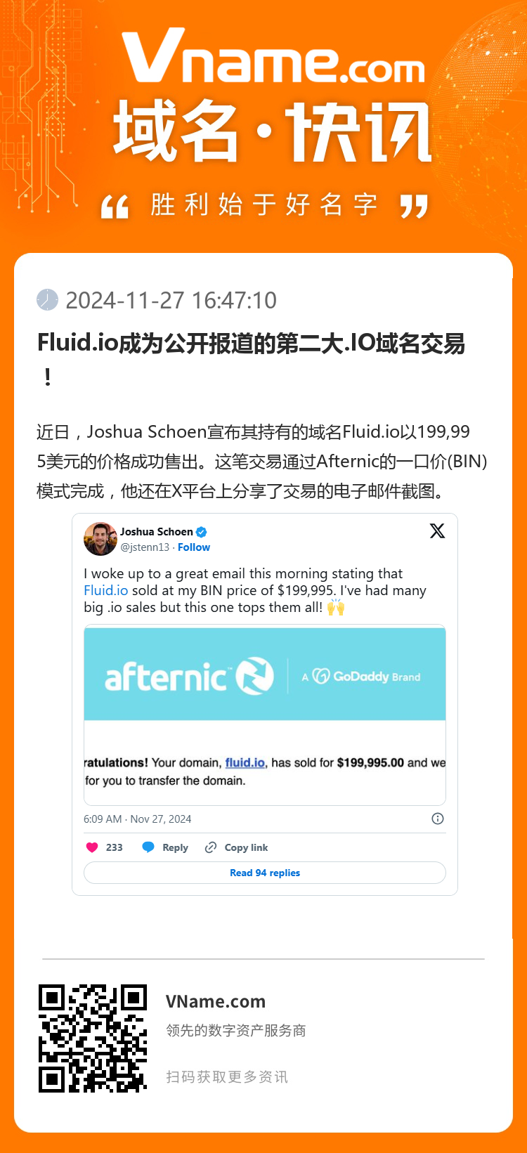 Fluid.io成為公開報道的第二大.IO域名交易！