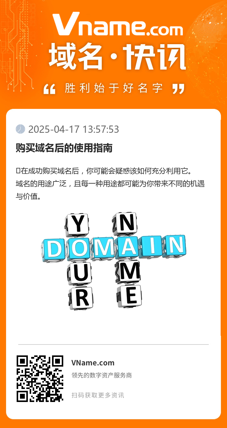 購買域名后的使用指南