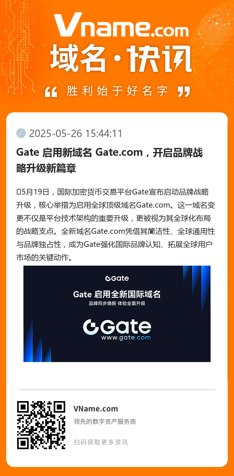 Gate 啟用新域名 Gate.com，開啟品牌戰(zhàn)略升級新篇章