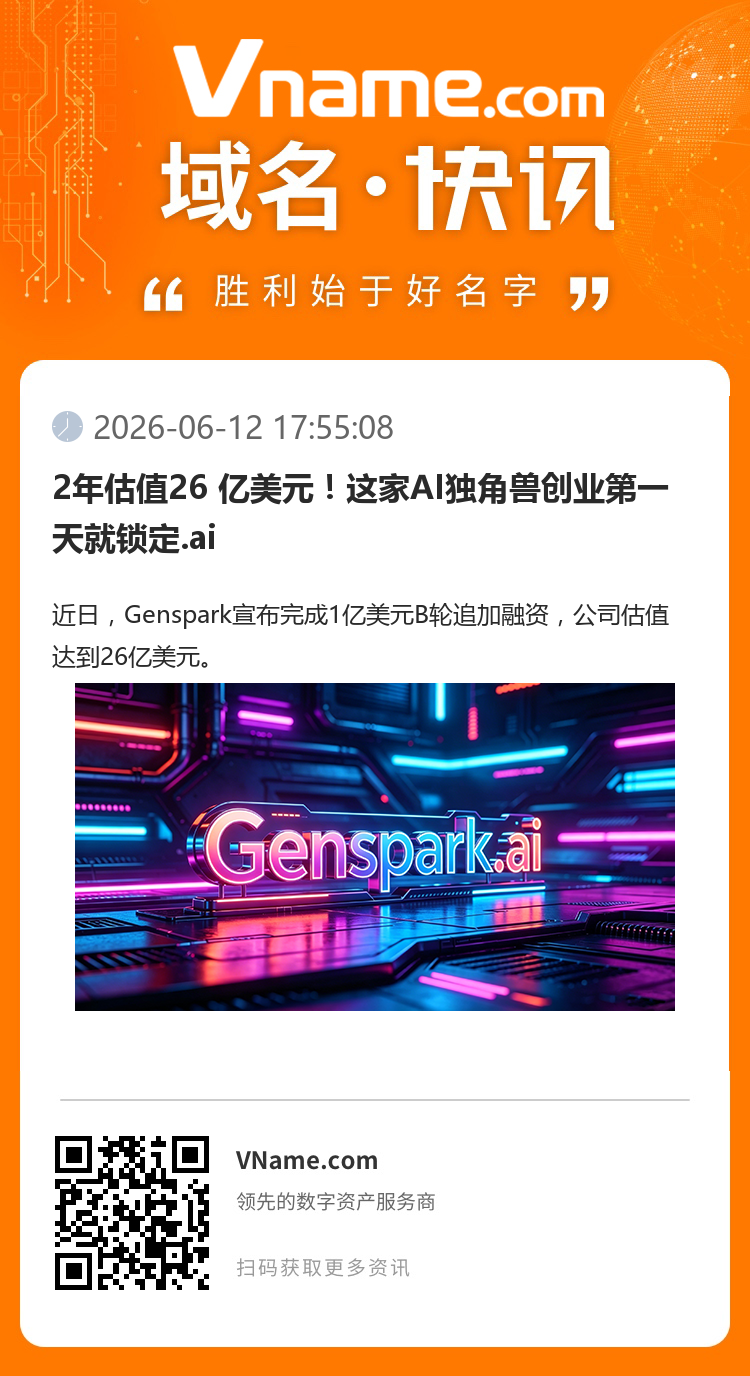 2年估值26 億美元！這家AI獨角獸創業第一天就鎖定.ai