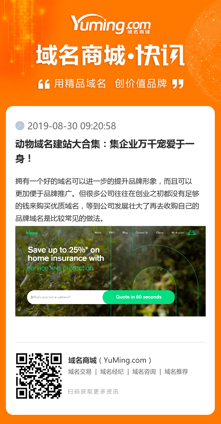 動物域名建站大合集：集企業萬千寵愛于一身！