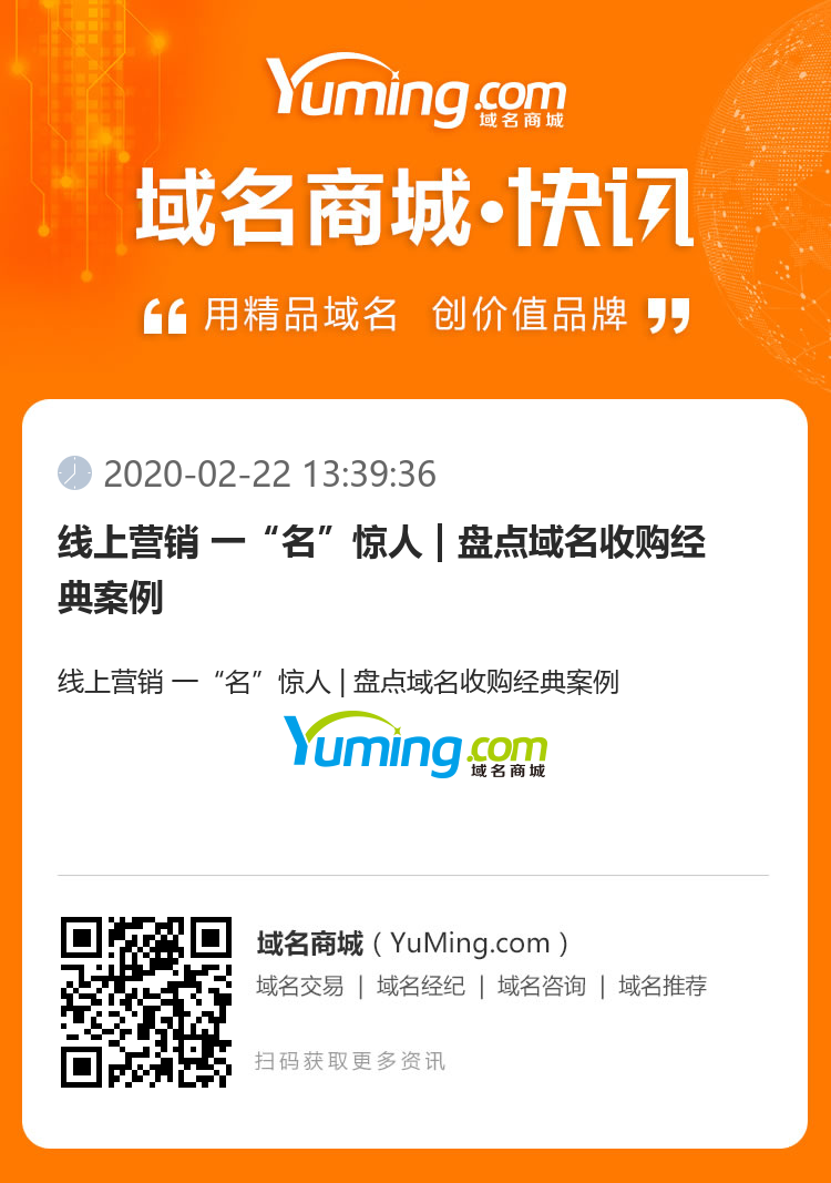 線上營銷 一“名”驚人 | 盤點域名收購經典案例